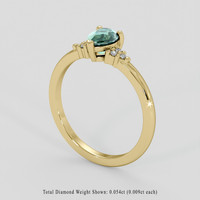 0.69 Ct. Bluish Green Sapphire Ring, 18K Yellow Gold 2