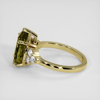 6.05 Ct. Yellowish Green Sapphire Ring, 18K Yellow Gold 4