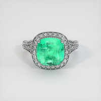3.38 Ct. Emerald Ring, Platinum 950 1