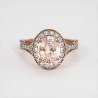 1.84 Ct. Peach Sapphire Ring, 14K Rose Gold 1