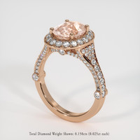 1.84 Ct. Peach Sapphire Ring, 14K Rose Gold 2