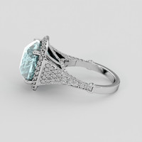 9.30 Ct. Greenish Blue Aquamarine Ring, Silver 4