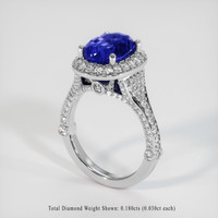 3.54 Ct. Color Change Sapphire Ring, 14K White Gold 2