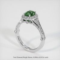 1.06 Ct. Bluish Green Sapphire Ring, 14K White Gold 2