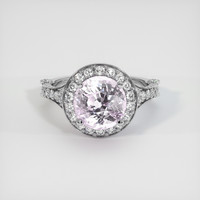 4.01 Ct. Pink Sapphire Ring, 18K White Gold 1