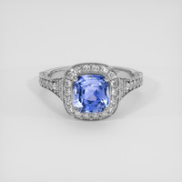 3.03 Ct. Blue Sapphire Ring, 18K White Gold 1