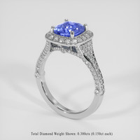 3.03 Ct. Blue Sapphire Ring, 18K White Gold 2