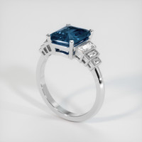 3.57 Ct. Greenish Blue Sapphire Ring, Platinum 950 2