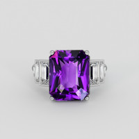 7.57 Ct. Purple Amethyst Ring, Platinum 950 1