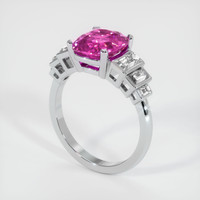 3.36 Ct. Purplish Pink Sapphire Ring, Platinum 950 2