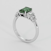 2.06 Ct. Green Sapphire Ring, Platinum 950 2