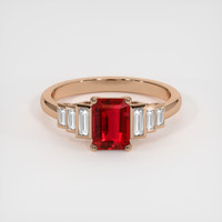 0.95 Ct. Ruby Ring, 14K Rose Gold 1