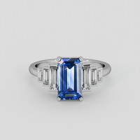 2.08 Ct. Blue Sapphire Ring, 10K White Gold 1