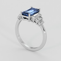 2.08 Ct. Blue Sapphire Ring, 10K White Gold 2