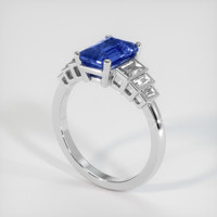2.06 Ct. Blue Sapphire Ring, 10K White Gold 2