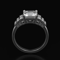 2.62 Ct. White Sapphire Ring, 10K White Gold 3