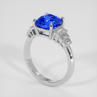 3.05 Ct. Blue Sapphire Ring, 14K White Gold 2