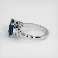 3.57 Ct. Greenish Blue Sapphire Ring, 14K White Gold 4