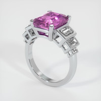 6.02 Ct. Pink Sapphire Ring, 14K White Gold 2