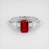 1.04 Ct. Ruby Ring, 14K White Gold 1