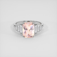 3.92 Ct. Padparadscha Sapphire Ring, 14K White Gold 1