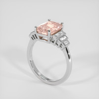 3.92 Ct. Padparadscha Sapphire Ring, 14K White Gold 2