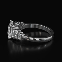 2.62 Ct. White Sapphire Ring, 14K White Gold 4