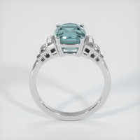 4.50 Ct. Bluish Green Sapphire Ring, 14K White Gold 3