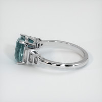 4.50 Ct. Bluish Green Sapphire Ring, 14K White Gold 4