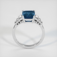 3.57 Ct. Greenish Blue Sapphire Ring, 18K White Gold 3