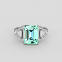 3.42 Ct. Emerald Ring, 18K White Gold 1