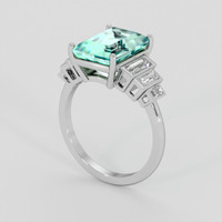 3.42 Ct. Emerald Ring, 18K White Gold 2