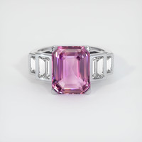 6.02 Ct. Pink Sapphire Ring, 18K White Gold 1