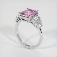 3.24 Ct. Padparadscha Sapphire Ring, 18K White Gold 2