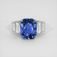 7.06 Ct. Blue Sapphire Ring, 18K White Gold 1