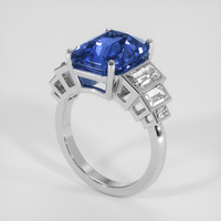7.06 Ct. Blue Sapphire Ring, 18K White Gold 2