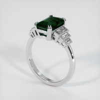 2.99 Ct. Bluish Green Sapphire Ring, 18K White Gold 2
