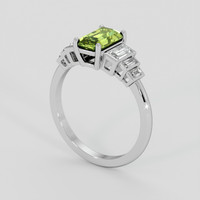 1.53 Ct. Green Sapphire Ring, 18K White Gold 2