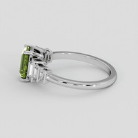 1.53 Ct. Green Sapphire Ring, 18K White Gold 4