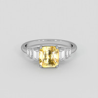 3.63 Ct. Yellow Sapphire Ring, 18K White Gold 1