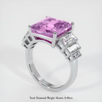 6.08 Ct. Purple Sapphire Ring, 18K White Gold 2