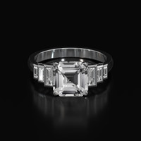 2.62 Ct. White Sapphire Ring, 18K White Gold 1