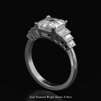 2.62 Ct. White Sapphire Ring, 18K White Gold 2