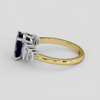 3.47 Ct. Blue Sapphire Ring, 18K White & Yellow 4