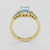 1.30 Ct. Blue Aquamarine Ring, 10K Yellow Gold 3