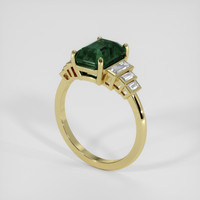 3.41 Ct. Bluish Green Sapphire Ring, 10K Yellow Gold 2