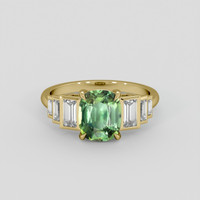 2.14 Ct. Bluish Green Sapphire Ring, 10K Yellow Gold 1