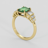 2.14 Ct. Bluish Green Sapphire Ring, 10K Yellow Gold 2