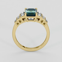 2.03 Ct. Bluish Green Sapphire Ring, 10K Yellow Gold 3