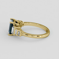 2.03 Ct. Bluish Green Sapphire Ring, 10K Yellow Gold 4